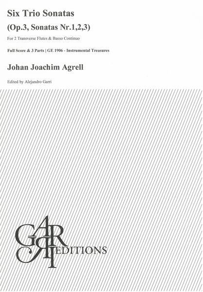 Six Trio Sonatas, Op. 3, Sonatas 1-3 : For 2 Transverse Flutes and Basso Continuo.