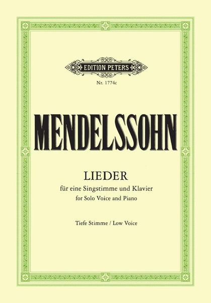 Complete Songs = Samtliche Lieder : For Low Voice and Piano.