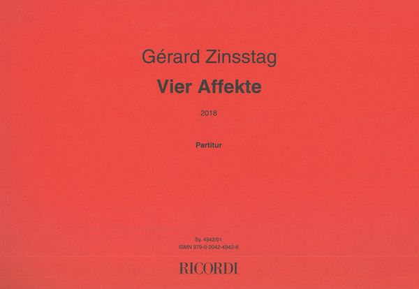Vier Affekte : For Ensemble (2018).