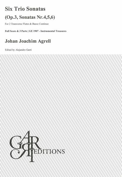Six Trio Sonatas, Op. 3, Sonatas 4, 5, 6 : For 2 Transverse Flutes and Basso Continuo.