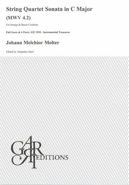 String Quartet Sonata In C Major, MWV 4.2 : For Strings and Basso Continuo / Ed. Alejandro Garri.