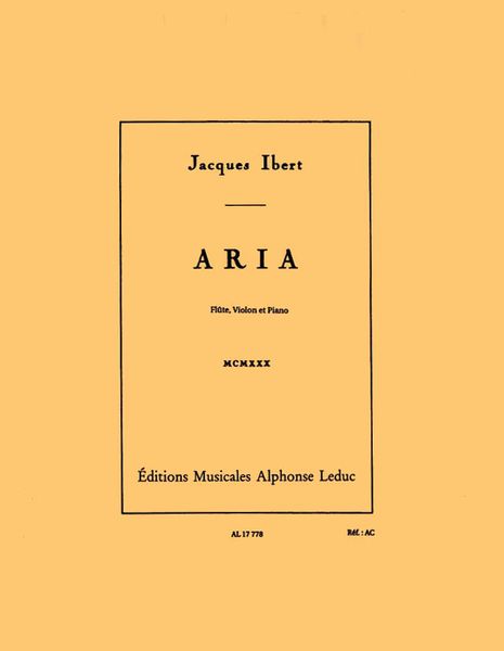 Aria (1930) : For Flute, Violin and Piano.