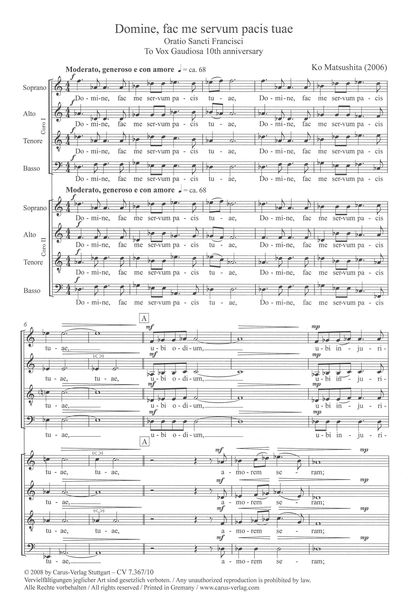 Domine, Fac Me Servum Pacis Tuae : For SATB Chorus.