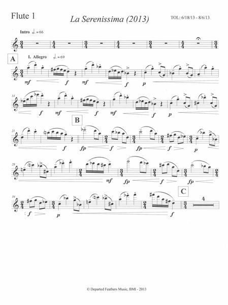 La Serenissima : For Double Wind Quintet (2013).