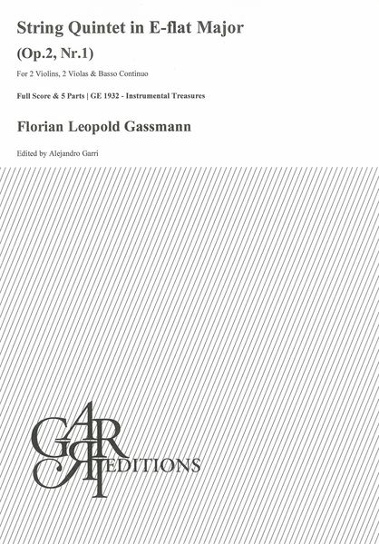 String Quintet In E Flat Major, Op. 2 Nr. 1 : For 2 Violins, 2 Violas and Basso Continuo.