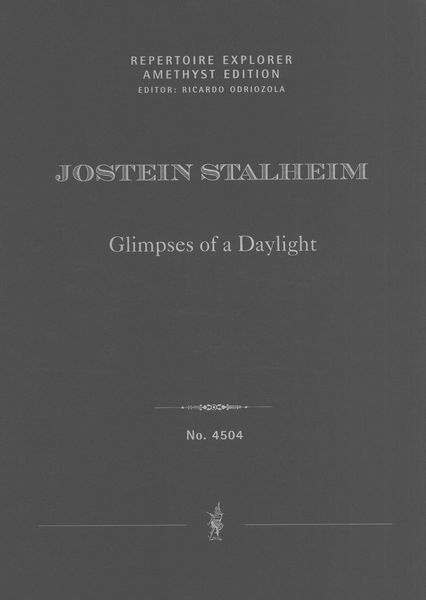 Glimpes of A Daylight : For Flute, Bass Clarinet, Percussion, Piano, Violin and Cello (1989/2015).