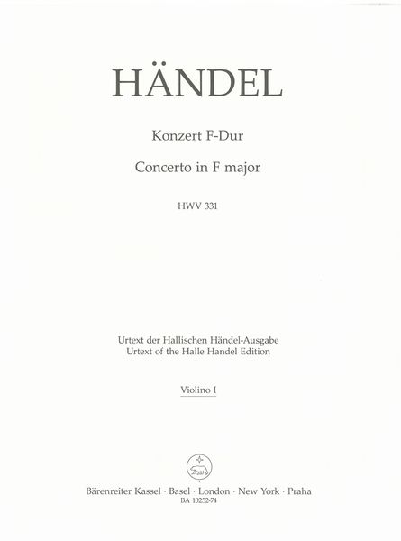 Konzert F-Dur, HWV 331 / edited by Terence Best.