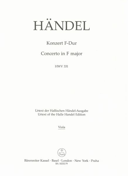 Konzert F-Dur, HWV 331 / edited by Terence Best.