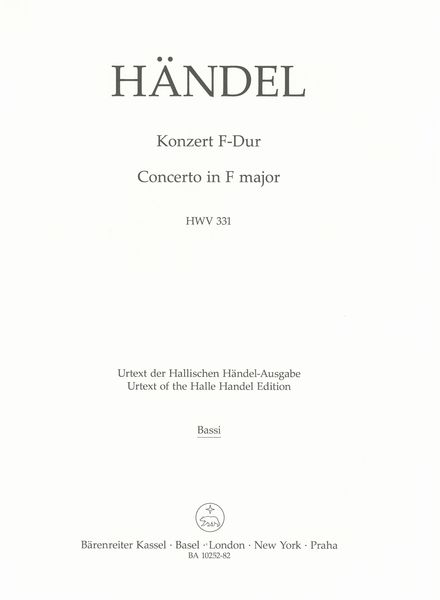 Konzert F-Dur, HWV 331 / edited by Terence Best.