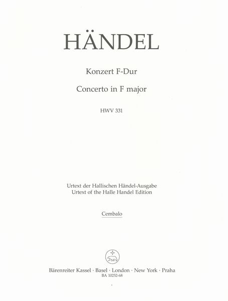 Konzert F-Dur, HWV 331 / edited by Terence Best.