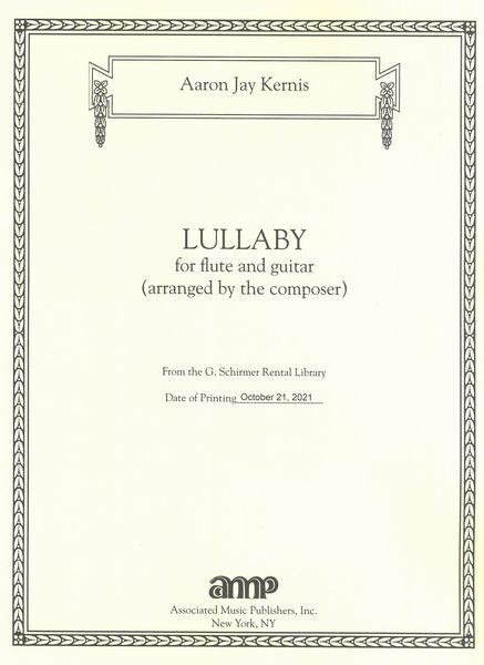 Lullaby : For Flute and Guitar / arranged by The Composer.
