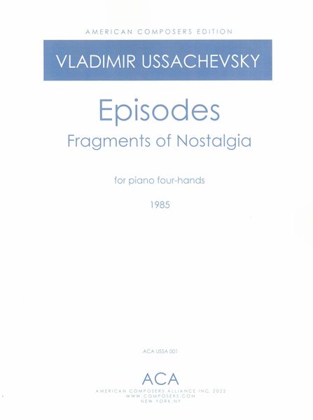 Episodes - Fragments of Nostalgia : For Piano Four-Hands (1985).