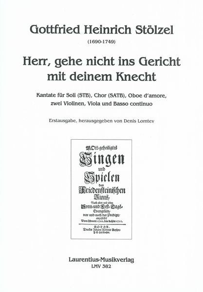 Herr, Gehe Nicht Ins Gericht Mit Deinem Knecht : Kantate Für Soli (STB) und Chor (SATB).