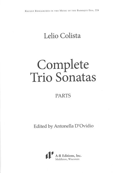 Complete Trio Sonatas / edited by Antonella d'Ovidio.
