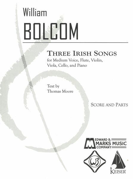 Three Irish Songs : For Medium Voice, Flute, Violin, Viola, Cello and Piano.