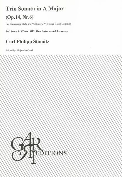 Trio Sonata In A Major, Op. 14 Nr. 6 : For Transverse Flute and Violin Or 2 Violins and Basso.