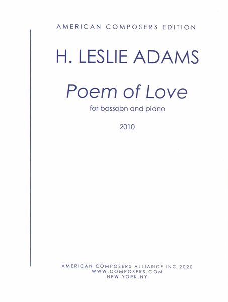 Poem of Love : For Bassoon and Piano (2010).