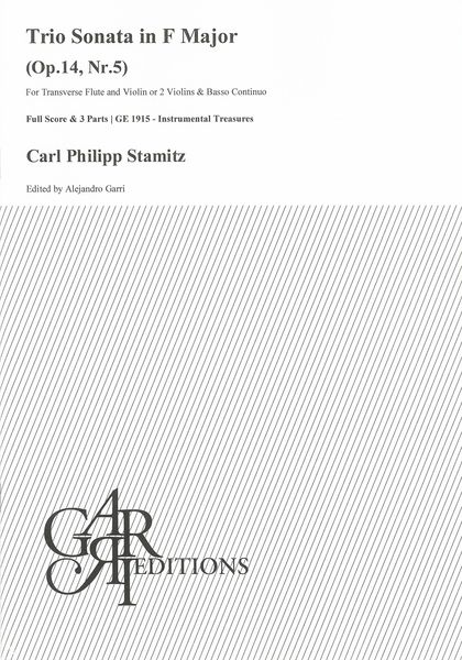 Trio Sonata In F Major, Op. 14 Nr. 5 : For Transverse Flute & Violin Or 2 Violins & Basso Continuo.