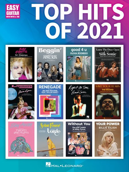 Top Hits of 2021 : For Easy Guitar With Notes & Tab.