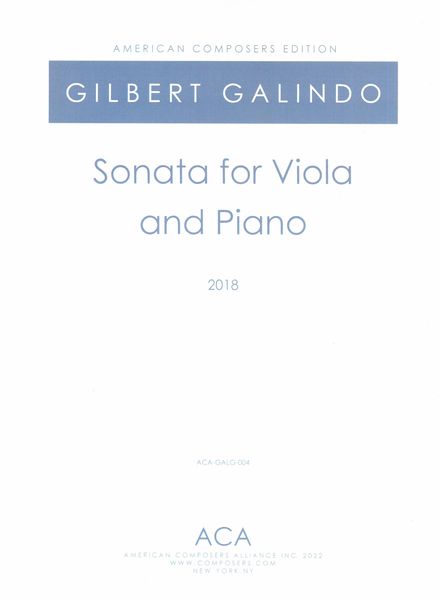 Sonata : For Viola and Piano (2018).