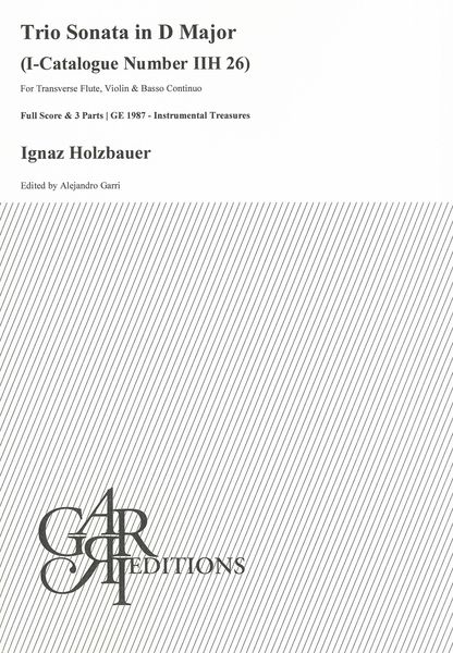 Trio Sonata In D Major, Iih 26 : For Transverse Flute, Violin and Basso Continuo.