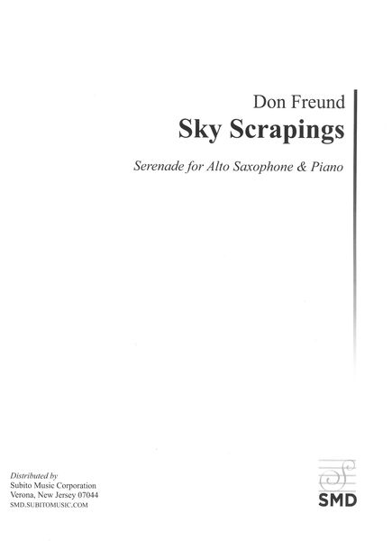 Sky Scrapings : Serenade For Alto Saxophone and Piano (1997).