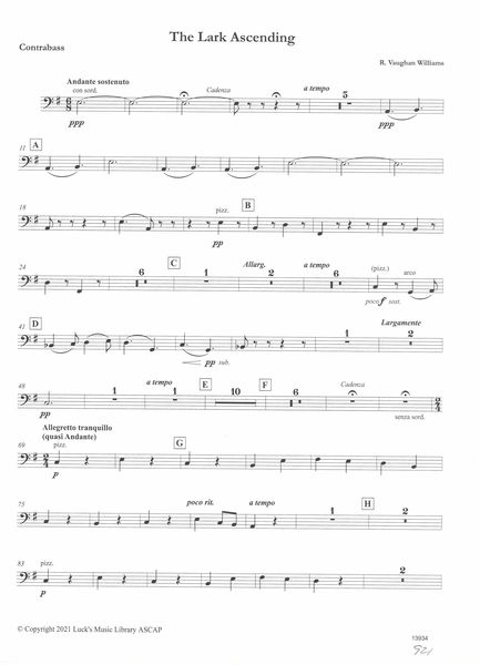 Lark Ascending : For Violin and Orchestra.
