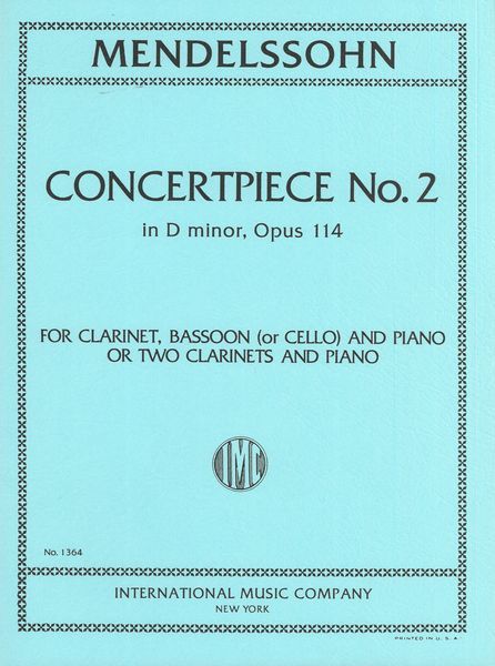 Concert Piece No. 2, Op. 114 : For Two Clarinets and Piano (Or Clarinet, Bassoon and Piano).