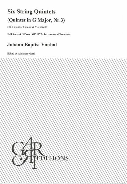 Six String Quintets - Quintet In G Major, Nr. 3 : For 2 Violins, 2 Violas and Violoncello.