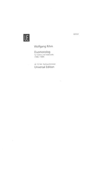 Duomonolog : Für Violine und Violoncello (1986/1988).