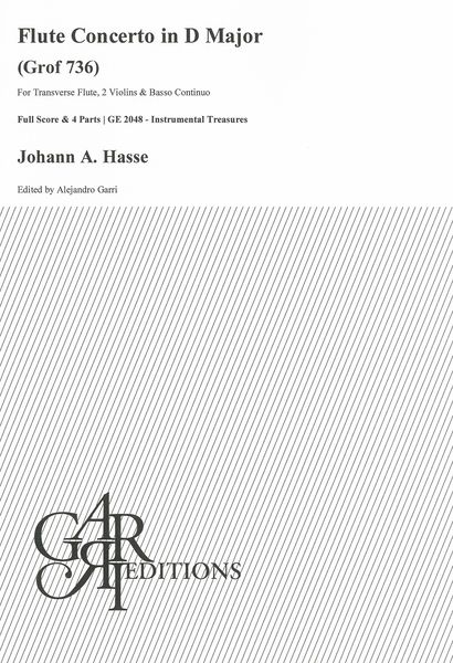 Flute Concerto In D Major, Grof 736 : For Transverse Flute, 2 Violins and Basso Continuo.
