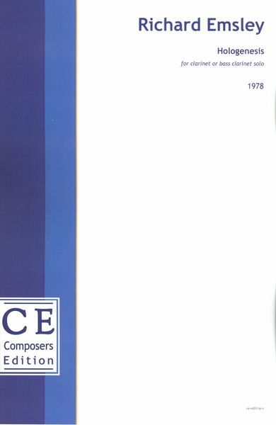 Hologenesis : For Clarinet Or Bass Clarinet Solo (1978) [Download].