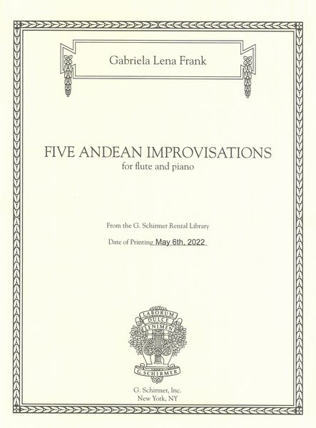 Five Andean Improvisations : For Flute and Piano (2019).