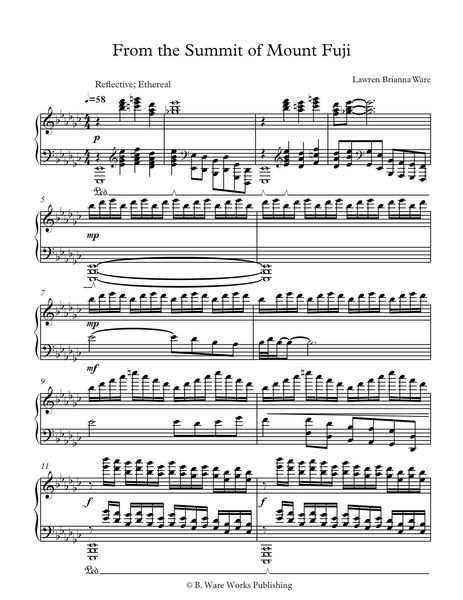 From The Summit of Mount Fuji : For Piano Solo [Download].