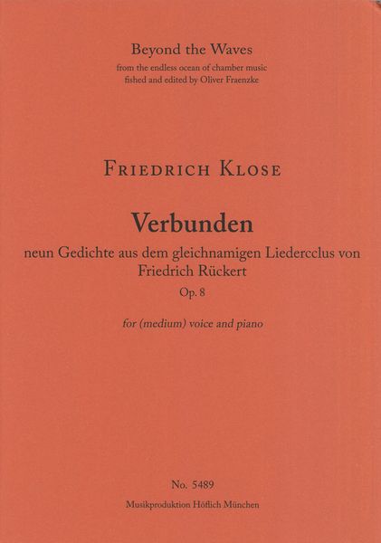 Verbunden, Op. 8 : For (Medium) Voice and Piano.