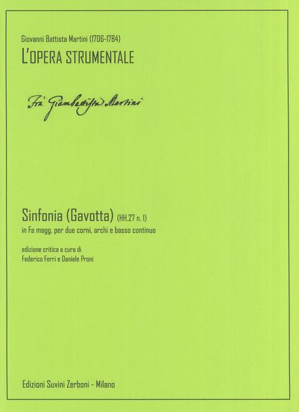 Sinfonia (Gavotta) In Fa Magg., HH.27 N. 1 : Per Due Corni, Archi I Basso Continuo.