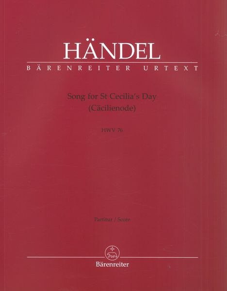 Song For St Cecilia's Day, HWV 76 / edited by Stephan Blaut.