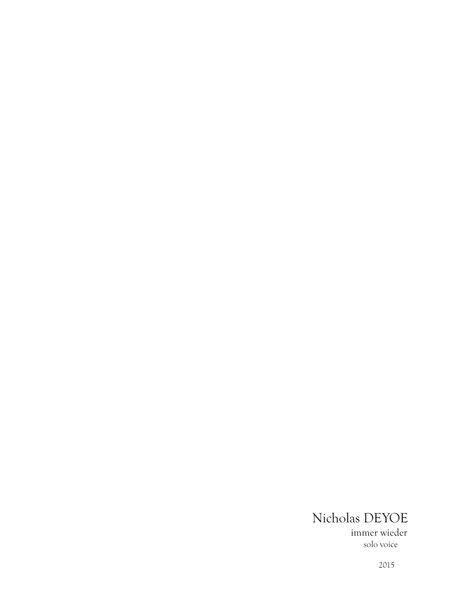 Immer Wieder : For Solo Voice (2015) [Download].