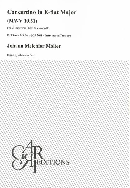 Concertino In E Flat Major, MWV 10.31 : For 2 Transverse Flutes & Violoncello / Ed. Alejandro Garri.