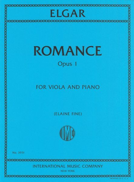 Romance, Op. 1 : For Viola and Piano / arranged by Elaine Fine.