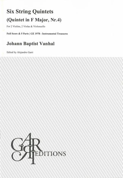 Six String Quartets - Quintet In F Major, Nr. 4 : For 2 Violins, 2 Violas and Violoncello.
