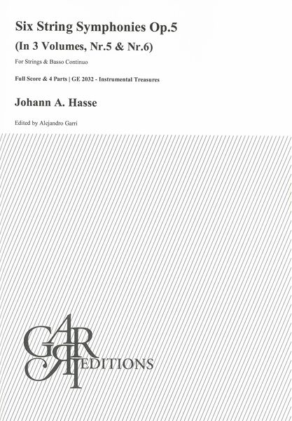 Six String Symphonies, Op. 5, Nr. 5 and 6 : For Strings and Basso Continuo / Ed. Alejandro Garri.