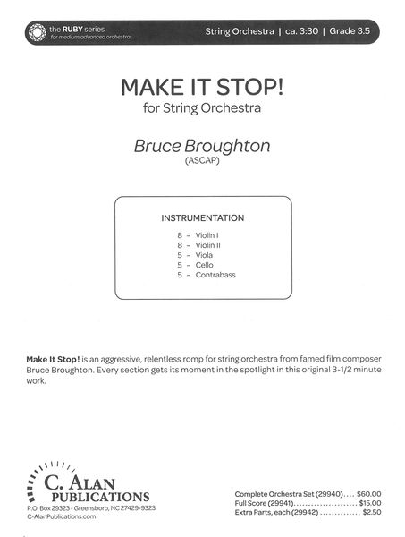 Make It Stop! : For String Orchestra.