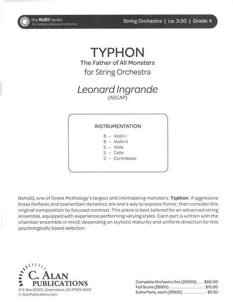 Typhon - The Father of All Monsters : For String Orchestra.