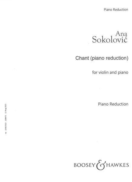 Chant (Piano reduction) : For Violin and Piano (2002).