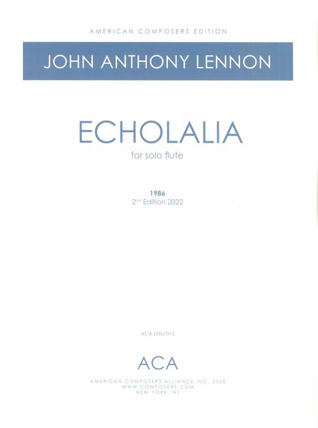 Echolalia : For Solo Flute (1986).