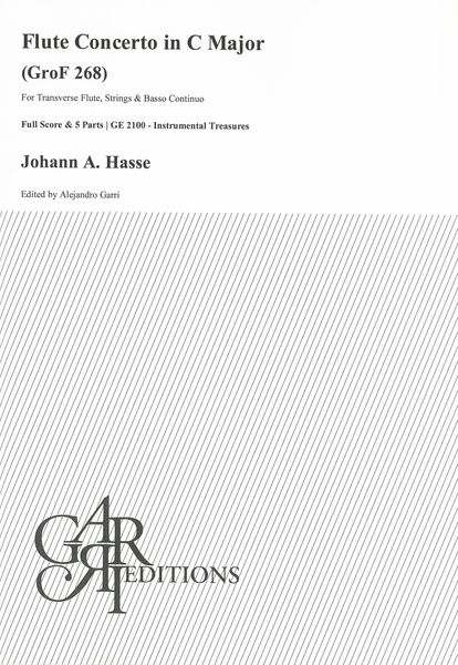 Flute Concerto In C Major, Grof 268 : For Transverse Flute, Strings and Basso Continuo.