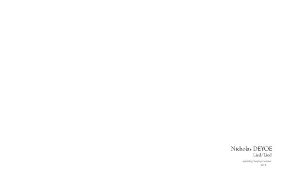 Lied/Lied : For Speaking/Singing Violinist (2013) [Download].