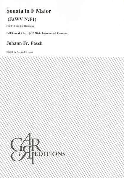 Sonata In F Major, FaWV N:F1 : For 2 Oboes and 2 Bassoons / edited by Alejandro Garri.