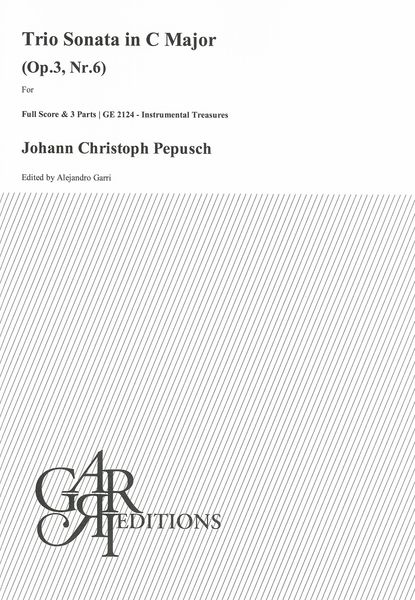 Trio Sonata In C Major, Op. 3 Nr. 6 : For 2 Violins and Basso Continuo / Ed. Alejandro Garri.